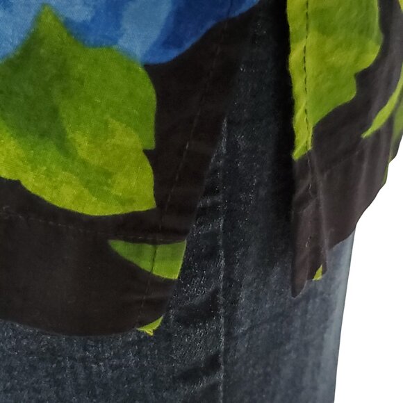 JONES NEW YORK Tropical Floral Blouse Women's 1x Plus Button Tab Sleeve Cotton - Picture 15 of 16